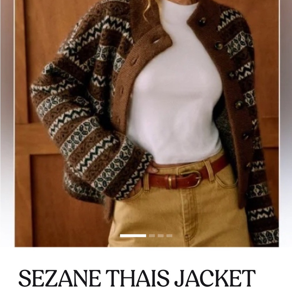 Sezane Brown Patterned Jacket - image 1